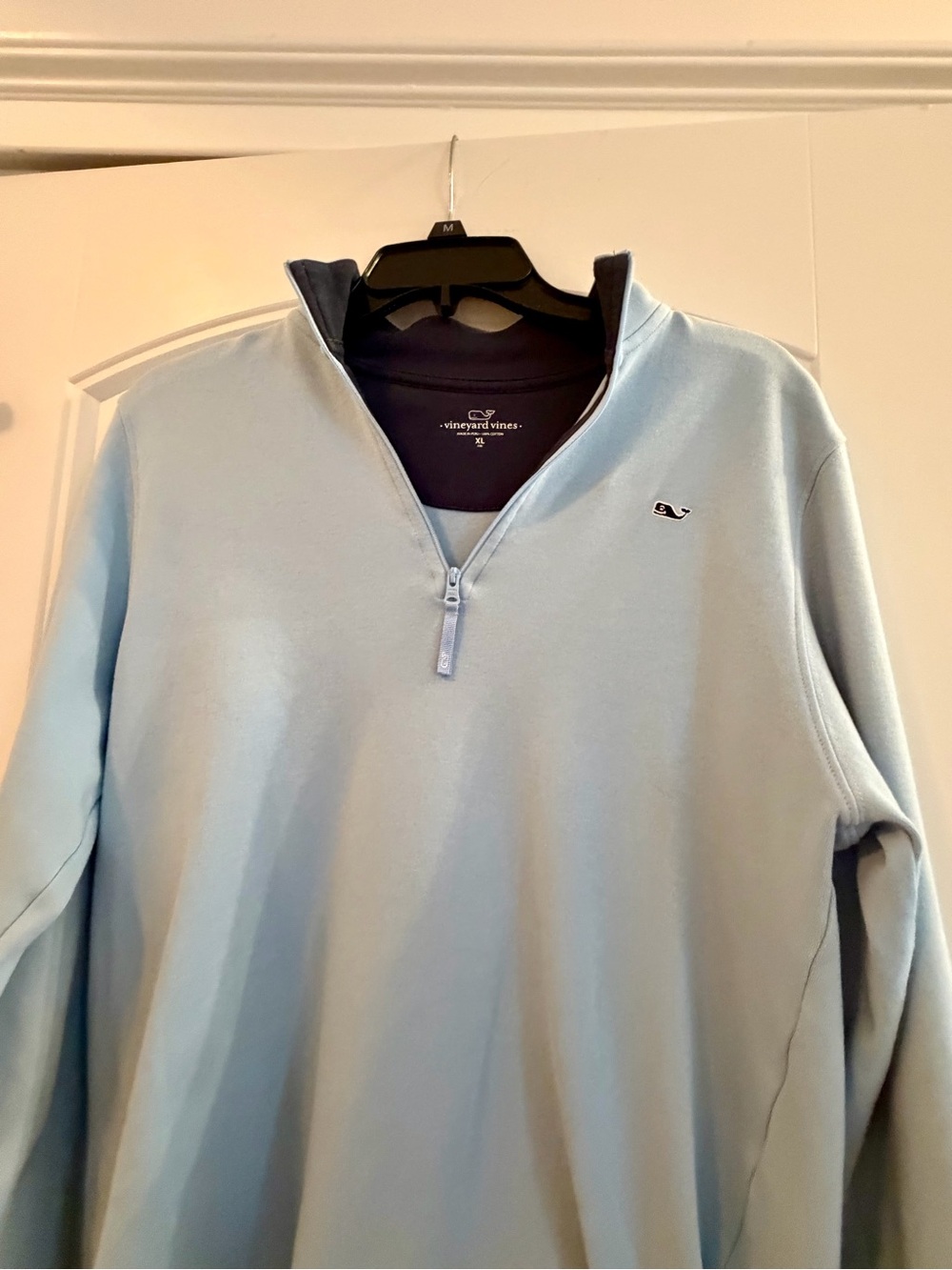 Vineyard Vines Boys XL (14/16) Light Blue Quarter-Zip Pullover Sweater